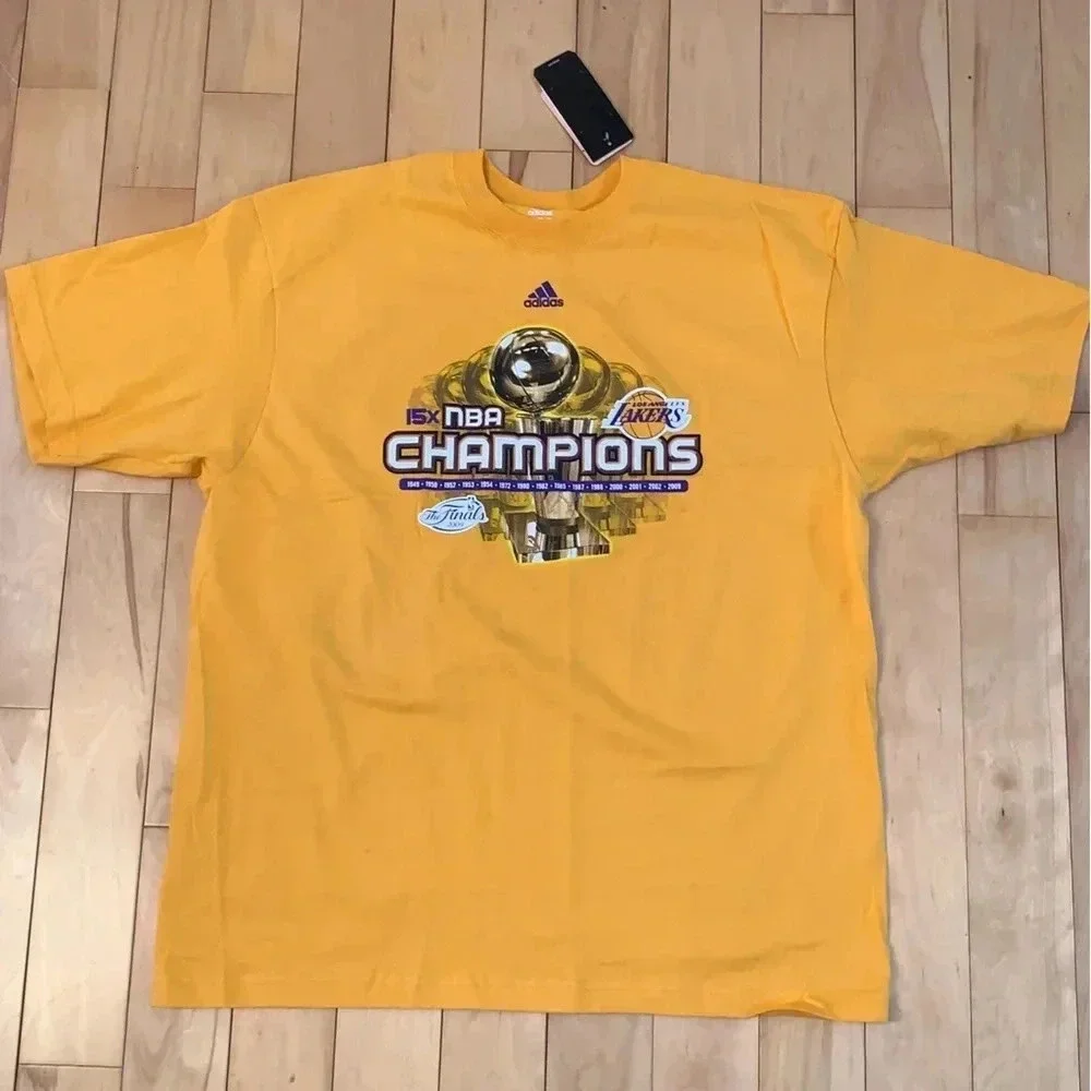 Los Angeles Lakers 15x Champions T- Shirt Tee Adidas NEW WITH TAGS VINTAGE Sz XL